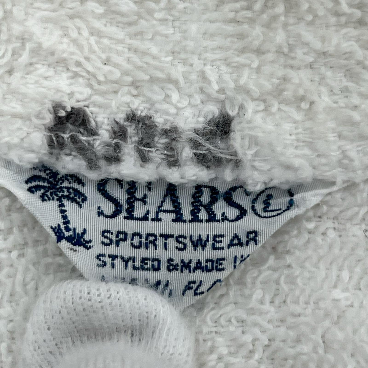 半袖シャツ 70s頃 SEARS パイル地 ビーチシャツ (L) ホワイト L ホワイト