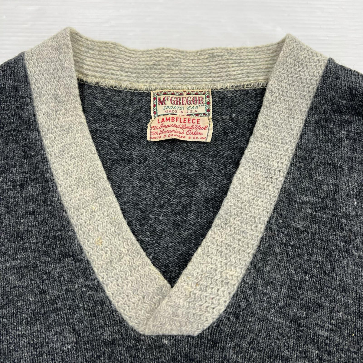 ニット 50s LAMB FLEECE Vネックニットセーター (42) グレー 42 グレー