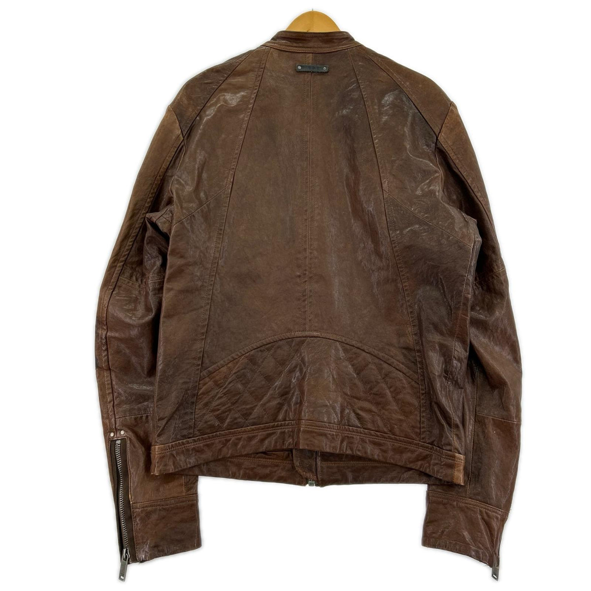 レザージャケット DIESEL 羊革 ｼﾝｸﾞﾙﾗｲﾀﾞｰｽｼﾞｬｹｯﾄ S 茶 S ブラウン