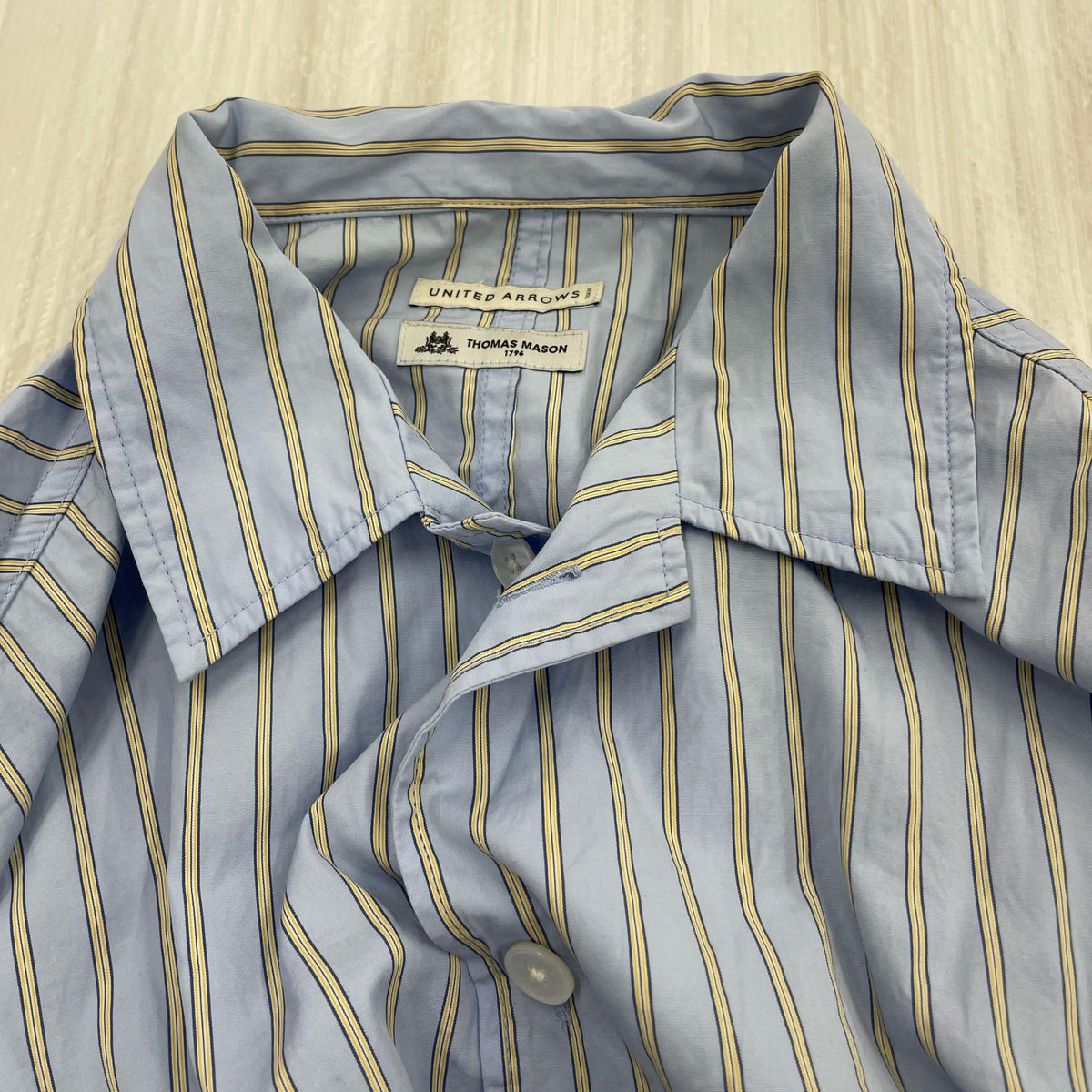 長袖シャツ THOMAS MASON パジャマシャツ M ブルー