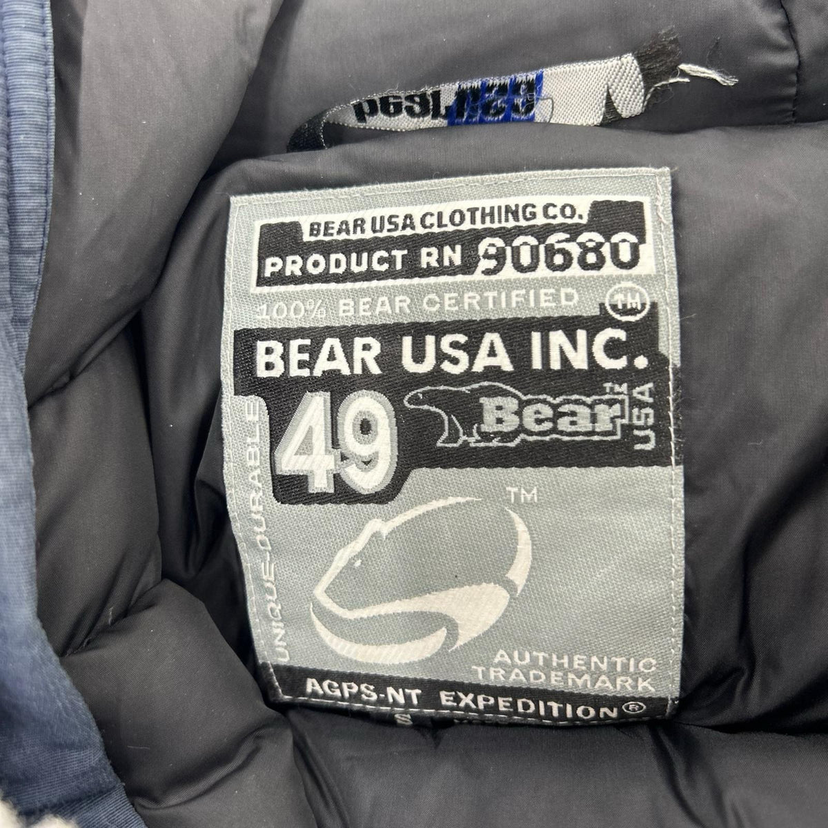 ジャケット 90s Bear ﾌｧｰ付 紺 (S) S ネイビー