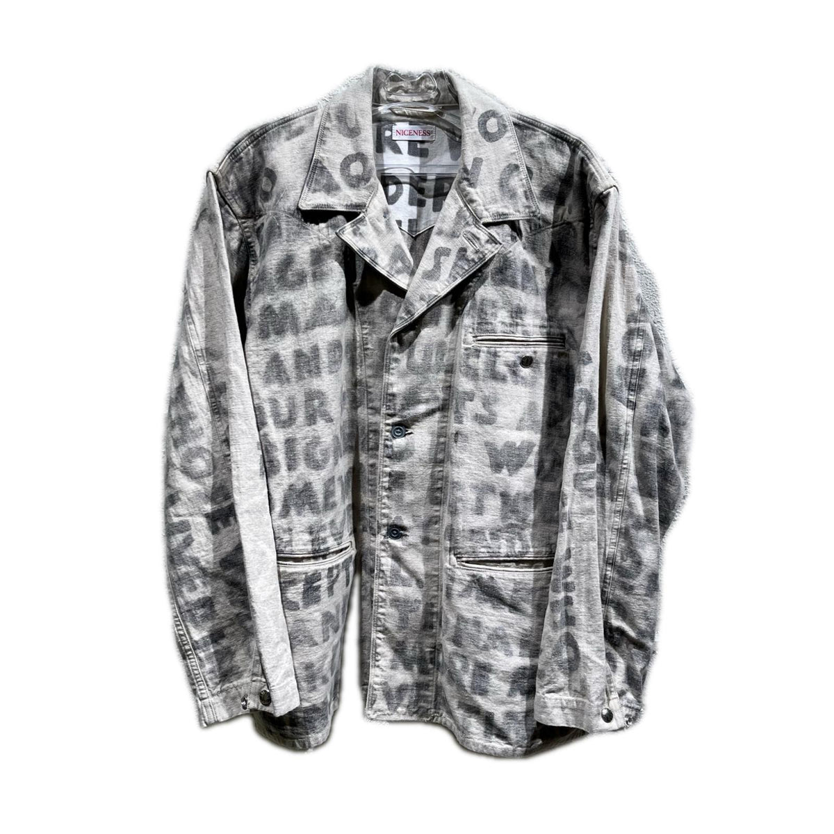 ジャケット NICENESS 26SS H.ROLLO ハンドステンシル ユーティリティジャケット