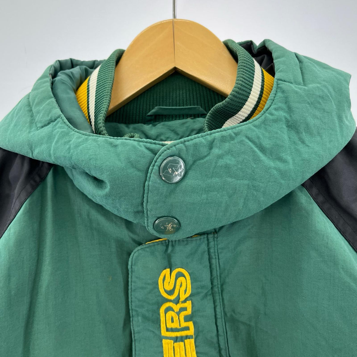 ジャケット 90s NFL グリーンベイパッカーズ 中綿アノラックパーカー XL グリーン