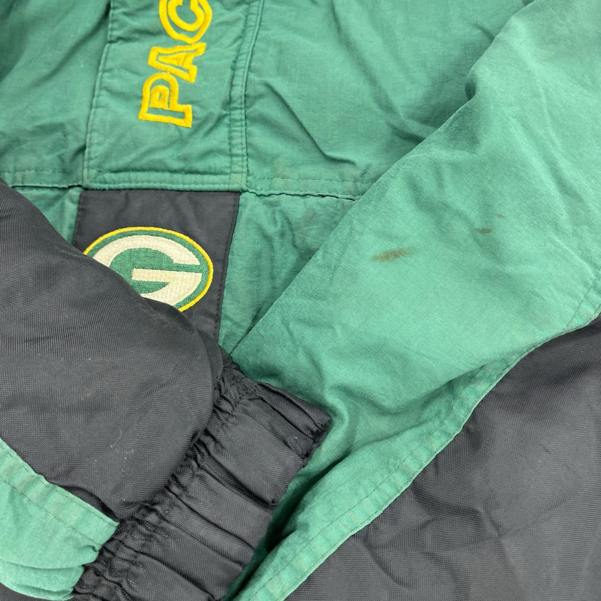 ジャケット 90s NFL グリーンベイパッカーズ 中綿アノラックパーカー XL グリーン