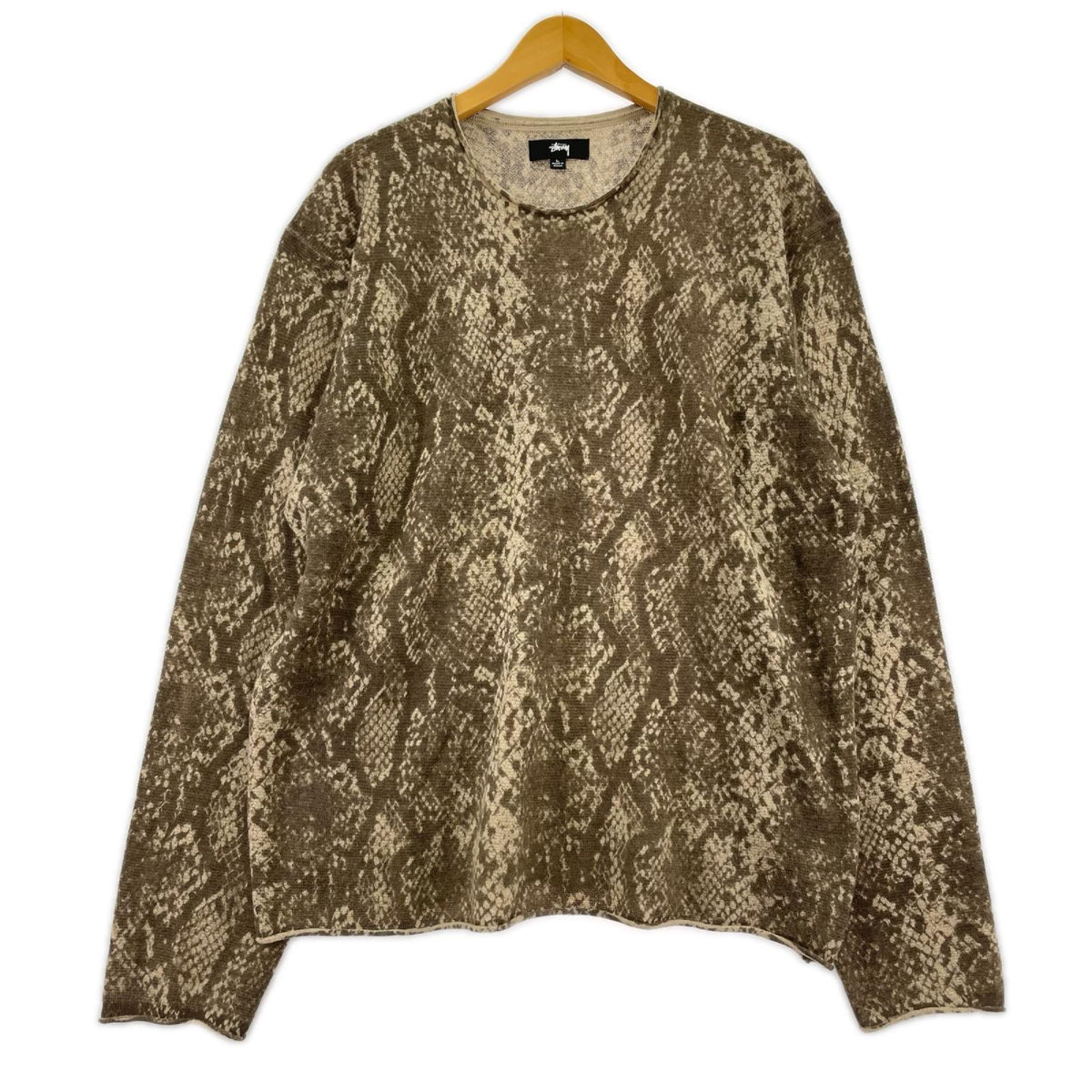 ニット STUSSY 25AW Python Knit Crew Kahki ﾊﾟｲｿﾝﾆｯﾄ L