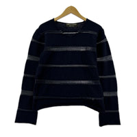 ニット HOMME PLUS 2004 立体ボーダー ネイビー ネイビー