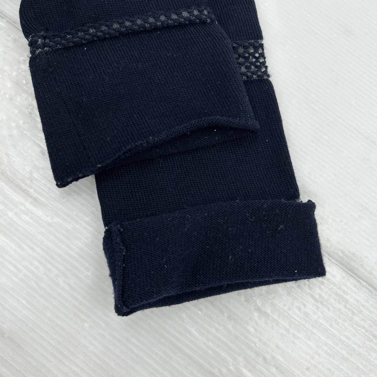 ニット HOMME PLUS 2004 立体ボーダー ネイビー ネイビー