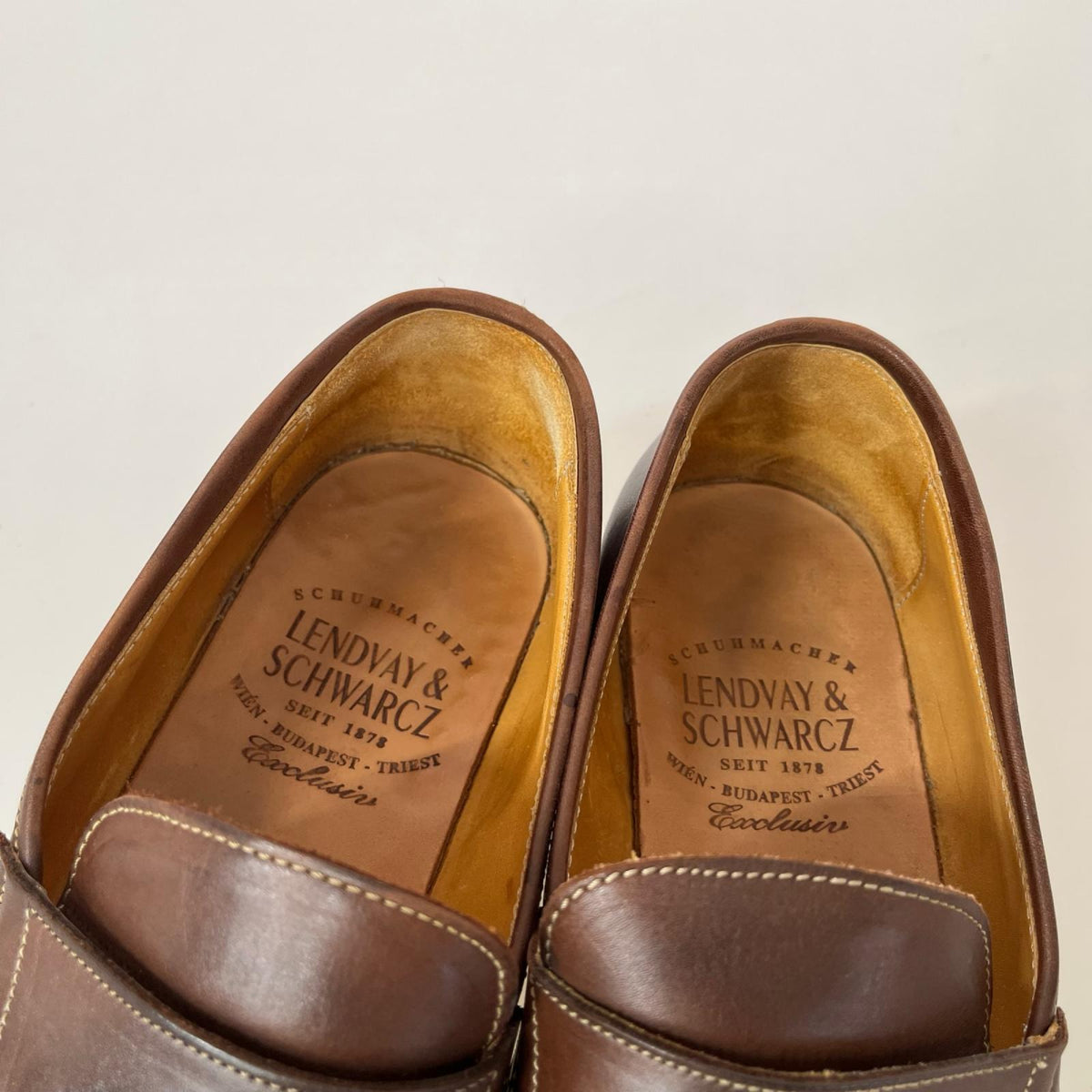 シューズ LENDVAY SHIWARCZ made in ITALY 茶 ﾛｰﾌｧｰ ブラウン