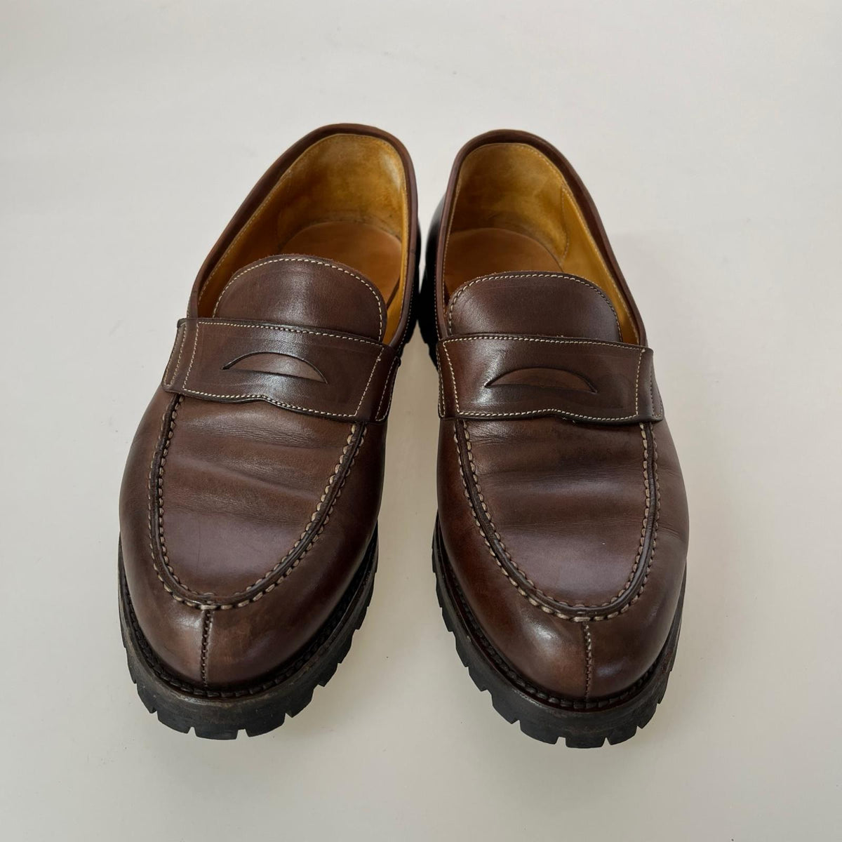 シューズ LENDVAY SHIWARCZ made in ITALY 茶 ﾛｰﾌｧｰ ブラウン
