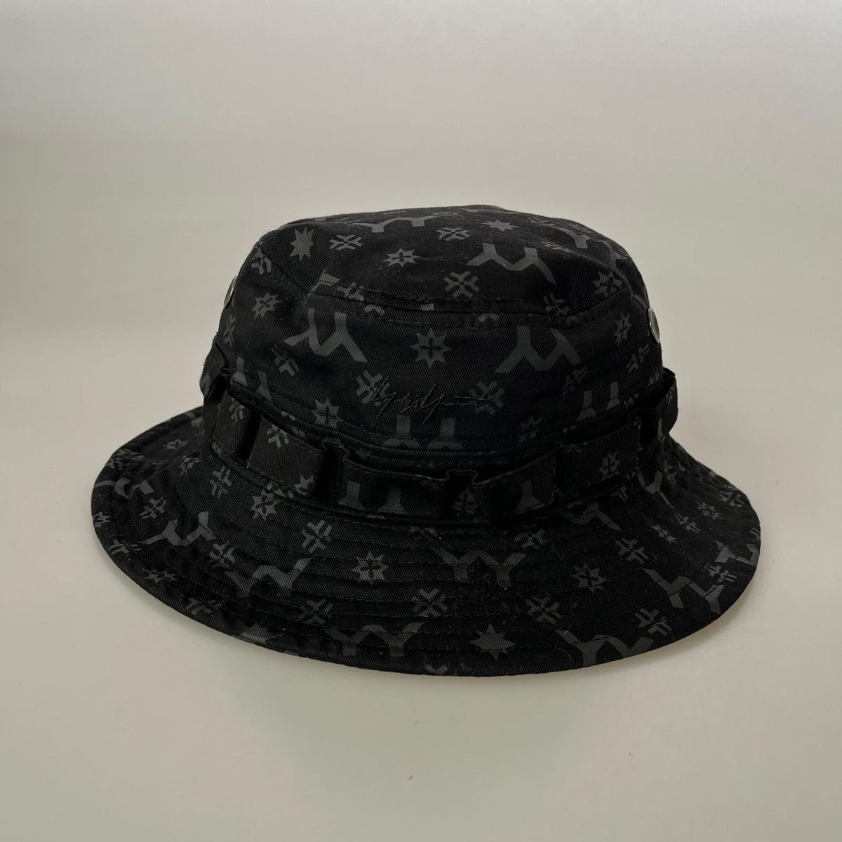ハット × Yohji Yamamoto 総柄 黒 (M/L) ブラック