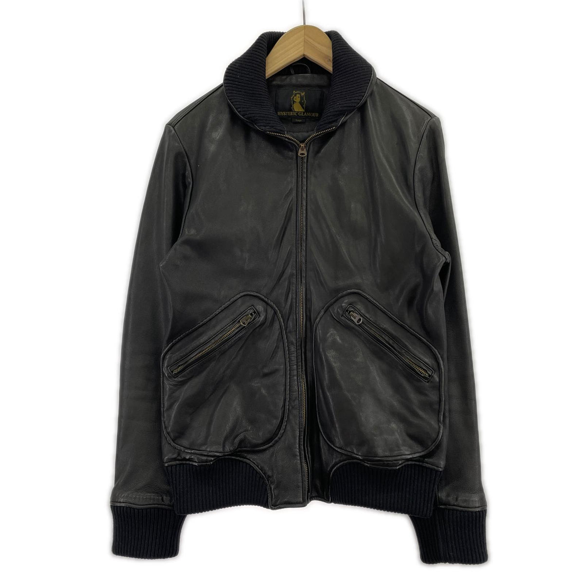 レザージャケット 12AW 山羊革 ﾚｻﾞｰｼﾞｬｹｯﾄ/L L ブラック