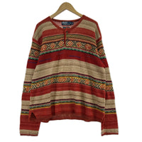ニット ﾘﾈﾝｼﾙｸ混ﾍﾝﾘｰﾈｯｸｾｰﾀｰ (XL) マルチカラー