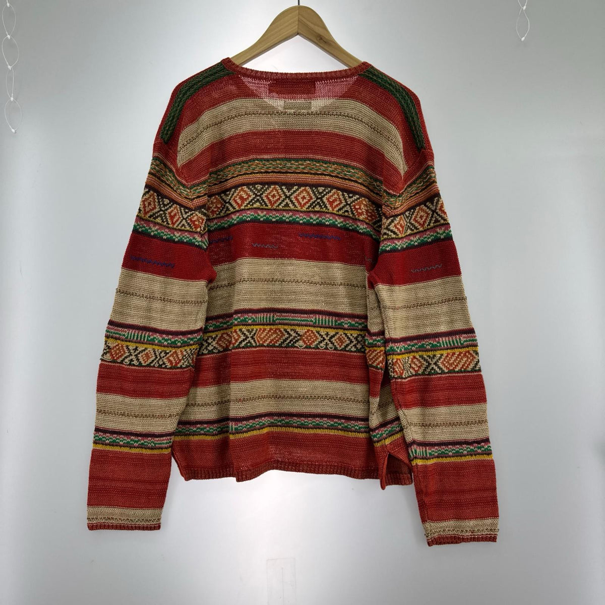 ニット ﾘﾈﾝｼﾙｸ混ﾍﾝﾘｰﾈｯｸｾｰﾀｰ (XL) マルチカラー
