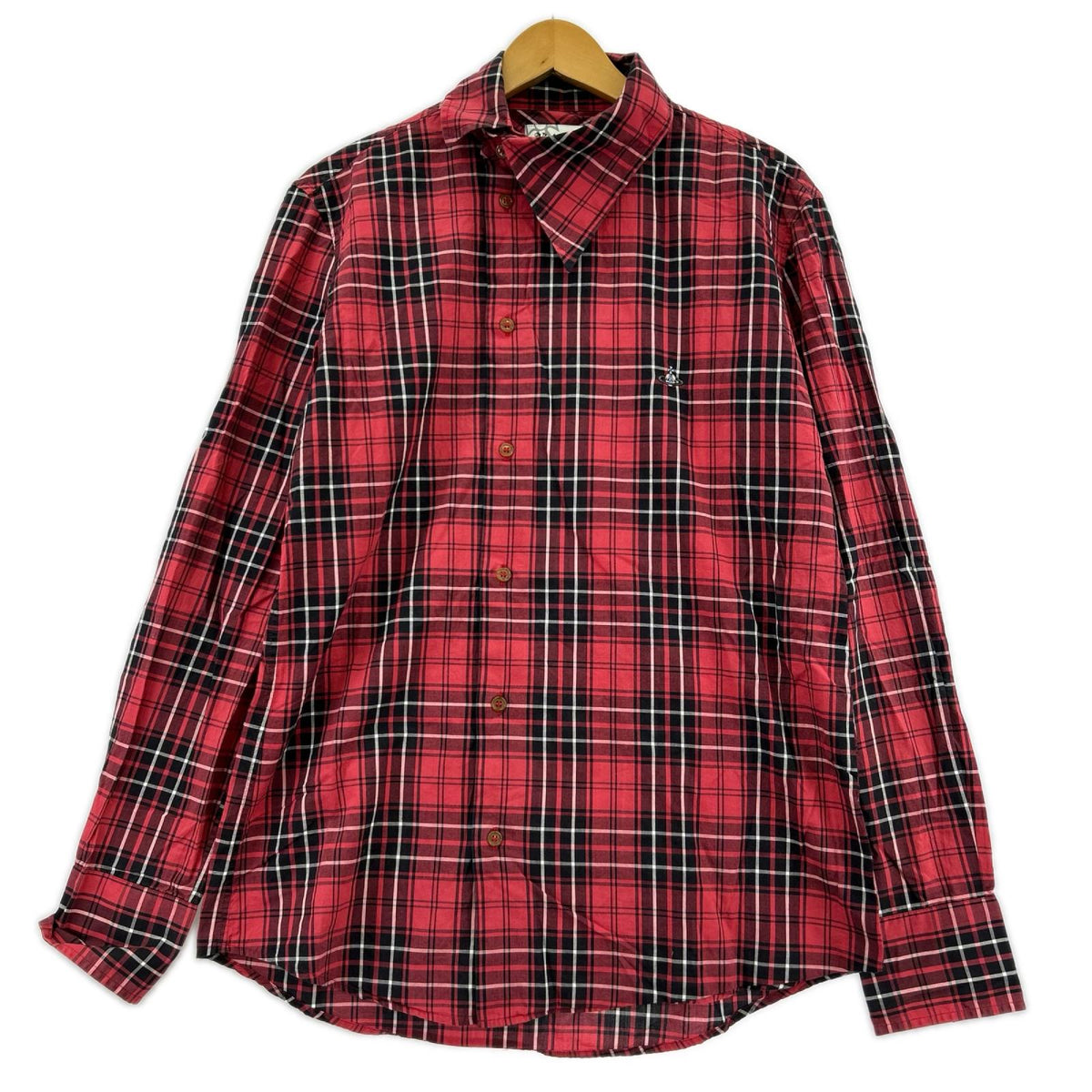長袖シャツ Vivienne Westwood Tartan Check Orb Embroidered Dress Shirt 48 48