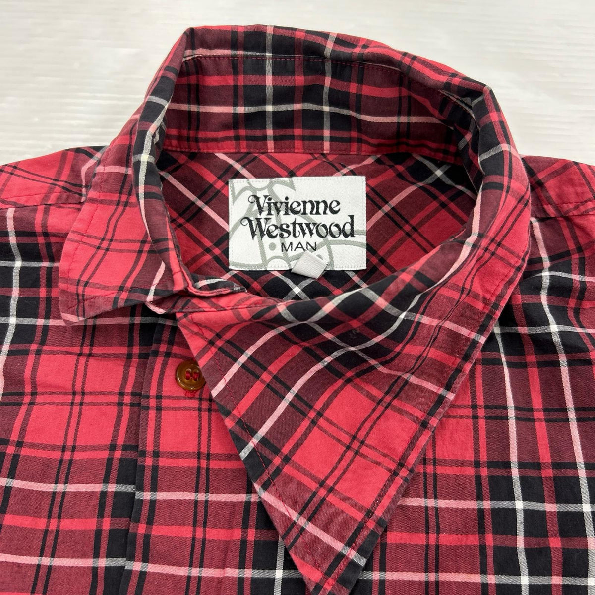 長袖シャツ Vivienne Westwood Tartan Check Orb Embroidered Dress Shirt 48 48