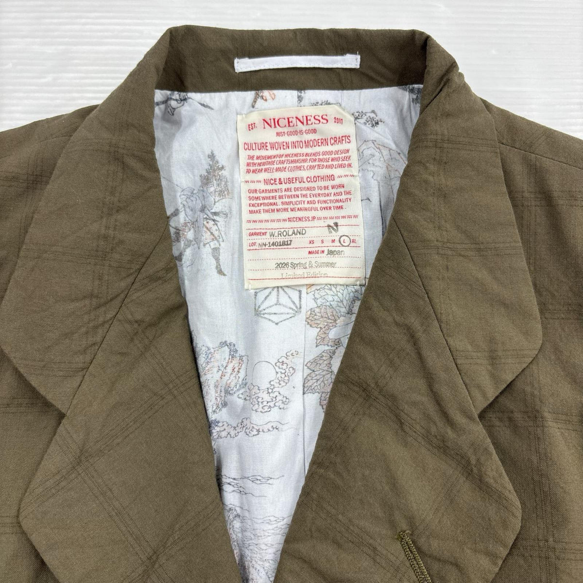 テーラードジャケット 26SS/W.ROLAND/Clover Leaf Check Jacket/L L