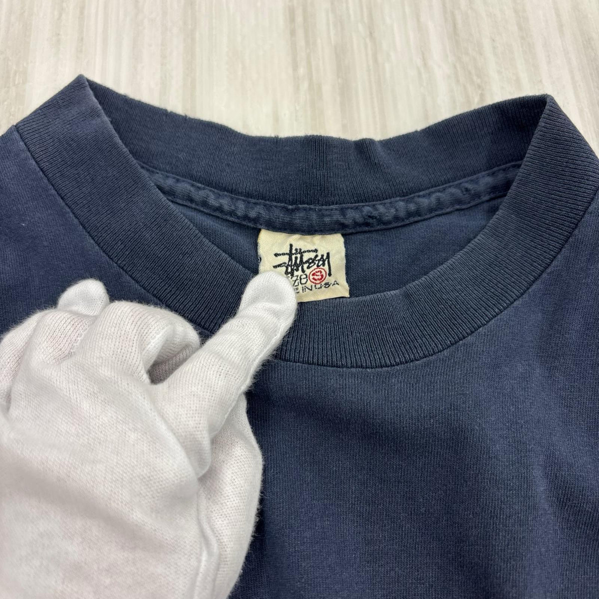 半袖Ｔシャツ 90s/白ﾀｸﾞ/ｽｶﾙTee/紺 S ネイビー