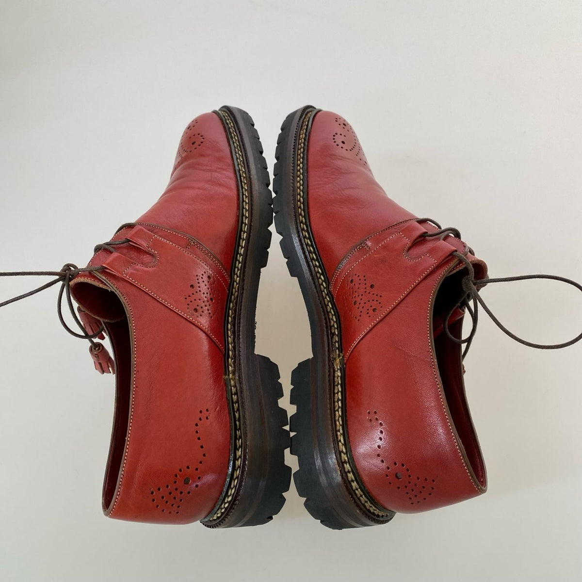 シューズ DUCAL ANGIOLO MANETTI チップ レザーシューズ ブラウン