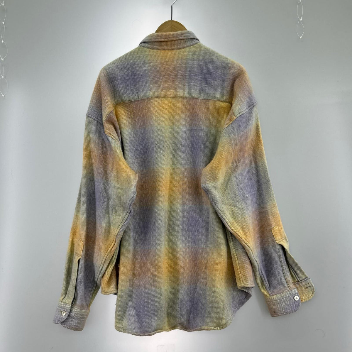長袖シャツ H BEAUTY＆YOUTH CASHMERE COTTON CHECK WIDE SHIRT L マルチカラー