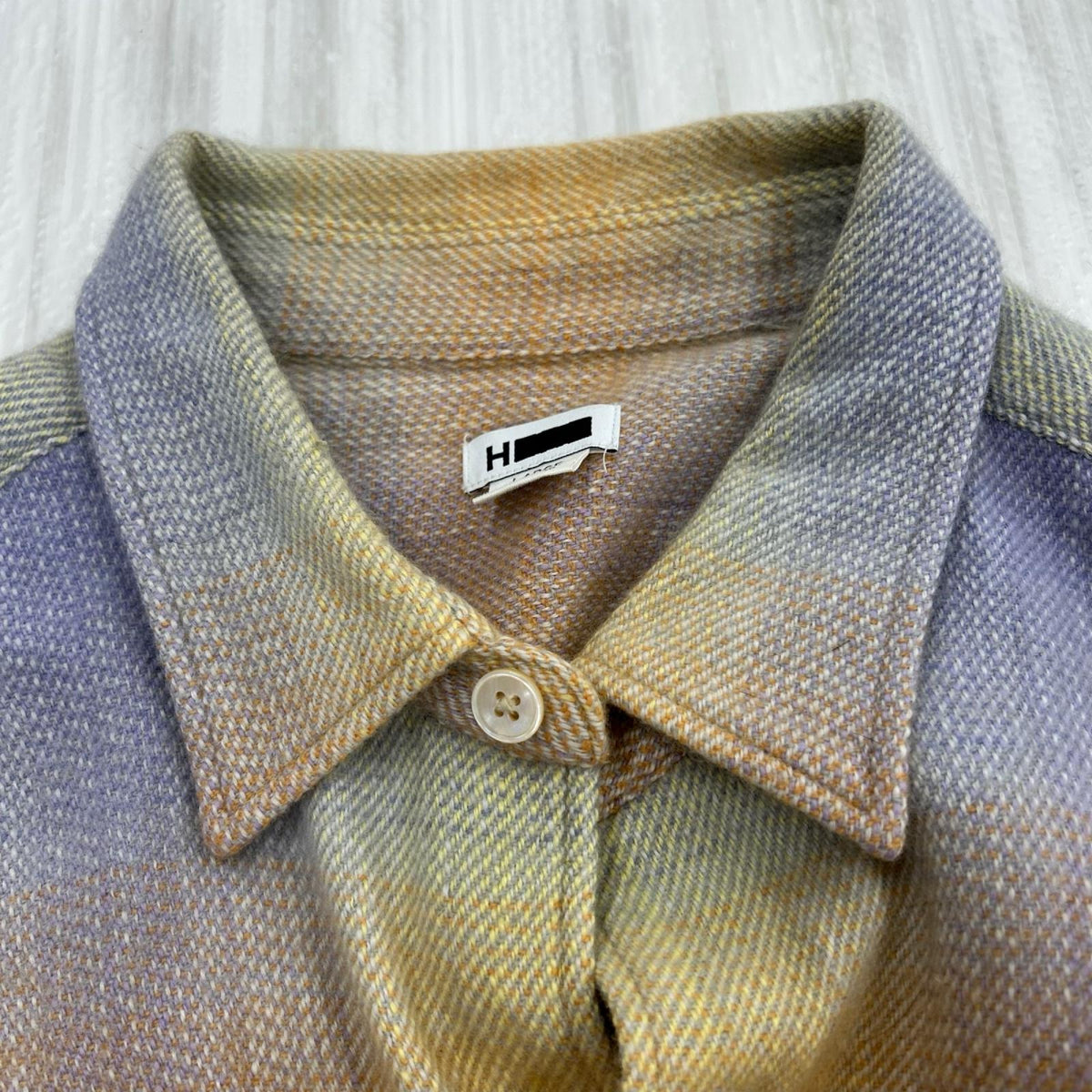 長袖シャツ H BEAUTY＆YOUTH CASHMERE COTTON CHECK WIDE SHIRT L マルチカラー