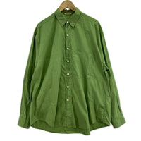 長袖シャツ AURALEE WASHED FINX TWILL BIG SHIRT グリーン