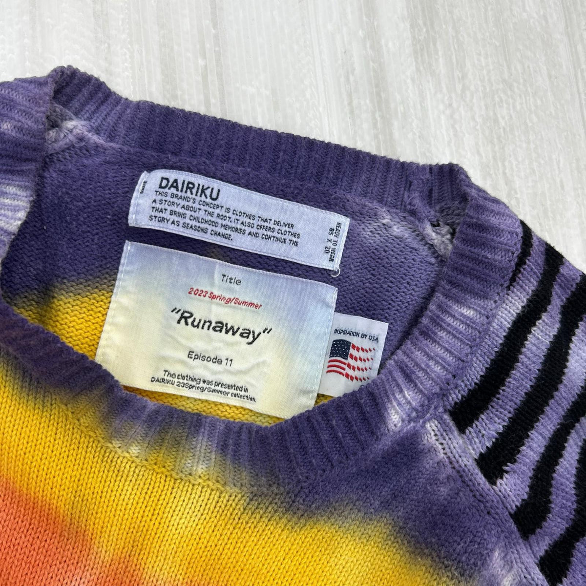 ニット 23SS/Heart Tie dye Border Knit マルチカラー