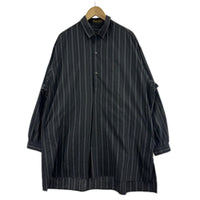 長袖シャツ Y’s for men 90s頃 金ﾀｸﾞ ｽﾄﾗｲﾌﾟPOｼｬﾂ ﾌﾞﾗｯｸ ブラック