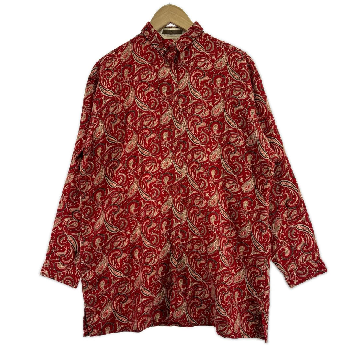 長袖シャツ Y’s for men 80s頃 茶ﾀｸﾞ ﾍﾟｲｽﾞﾘｰｼｬﾂ 赤 レッド