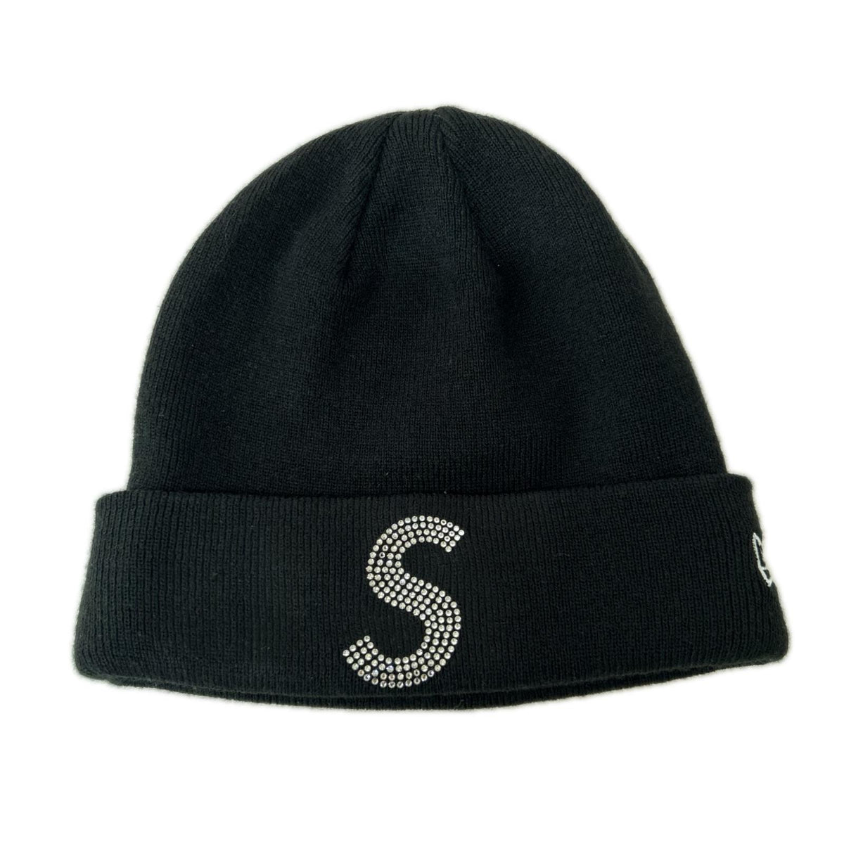 ニットキャップ 21SS ×NEW ERA Swarovski S LOGO Beanie ブラック