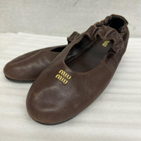 MIUMIU/ルーシュ/ナッパレザー/バレリーナ/サイズ40/5F340E 40