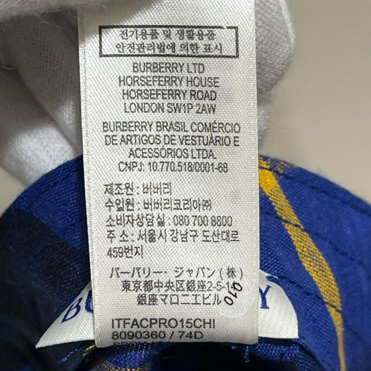 キャップ Check Linen Baseball Cap XL