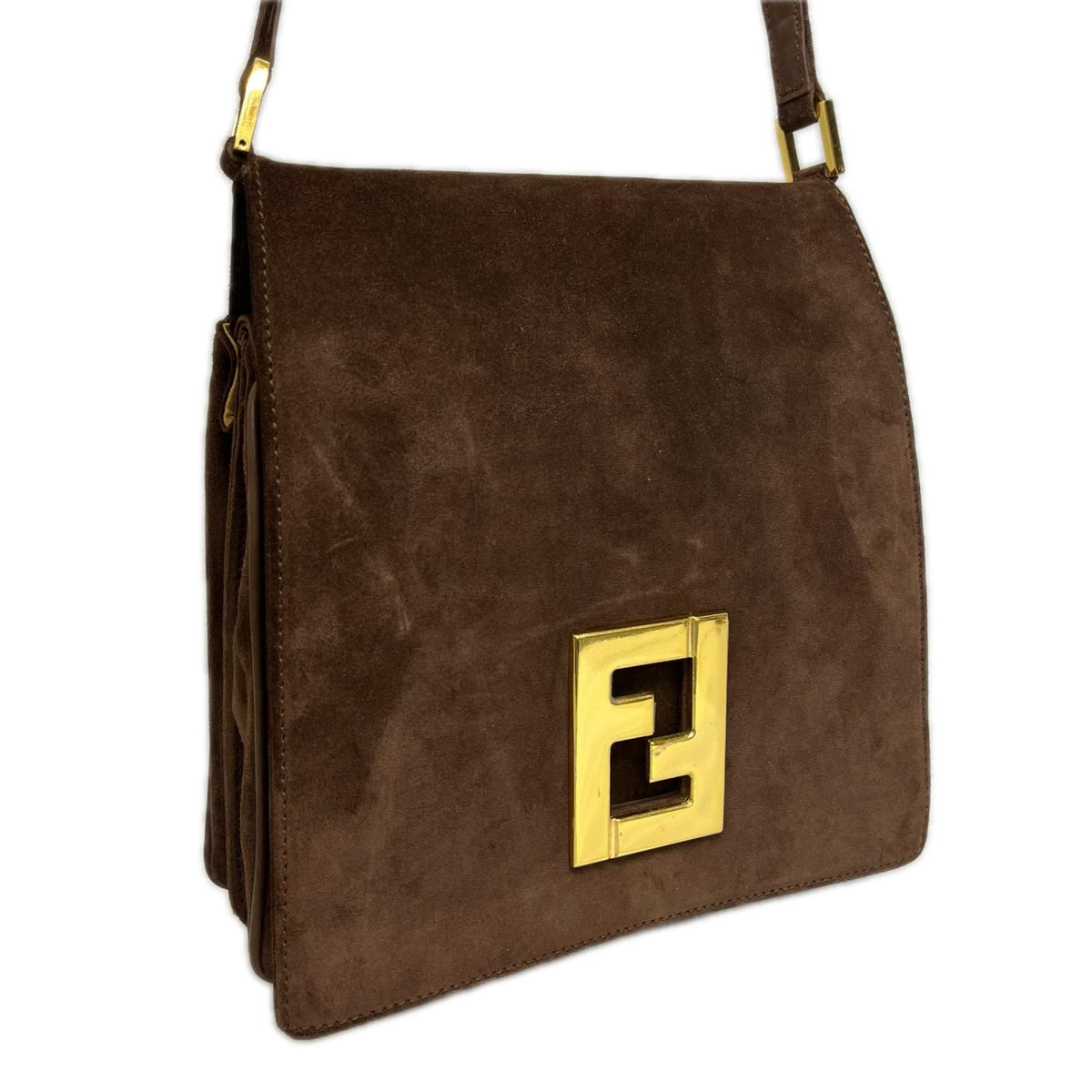 FENDI/FFロゴ/スエードショルダーバッグ