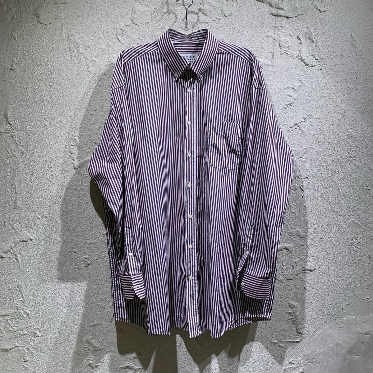 長袖シャツ MAISON MARGIELA 19AW ストライプオーバーサイズ長袖シャツ