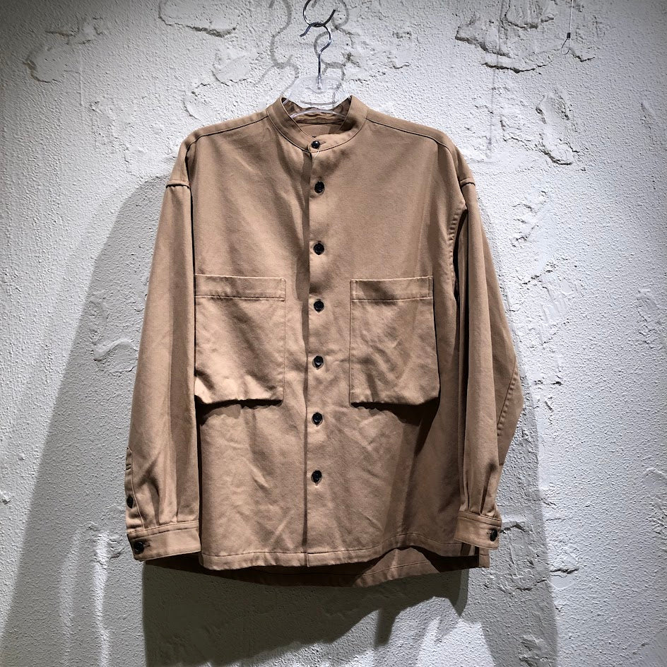 長袖シャツ 20AW ウールギャバジン ビッグシャツ S ベージュ