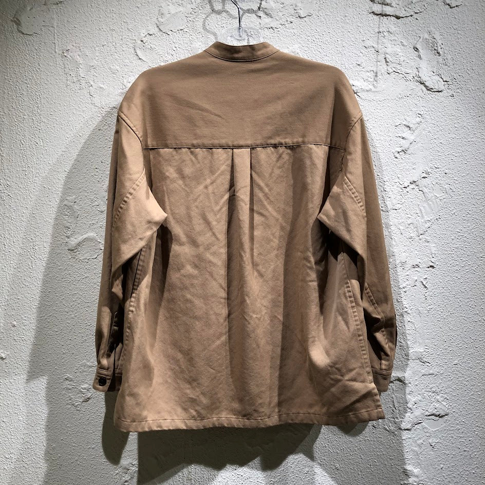 長袖シャツ 20AW ウールギャバジン ビッグシャツ S ベージュ
