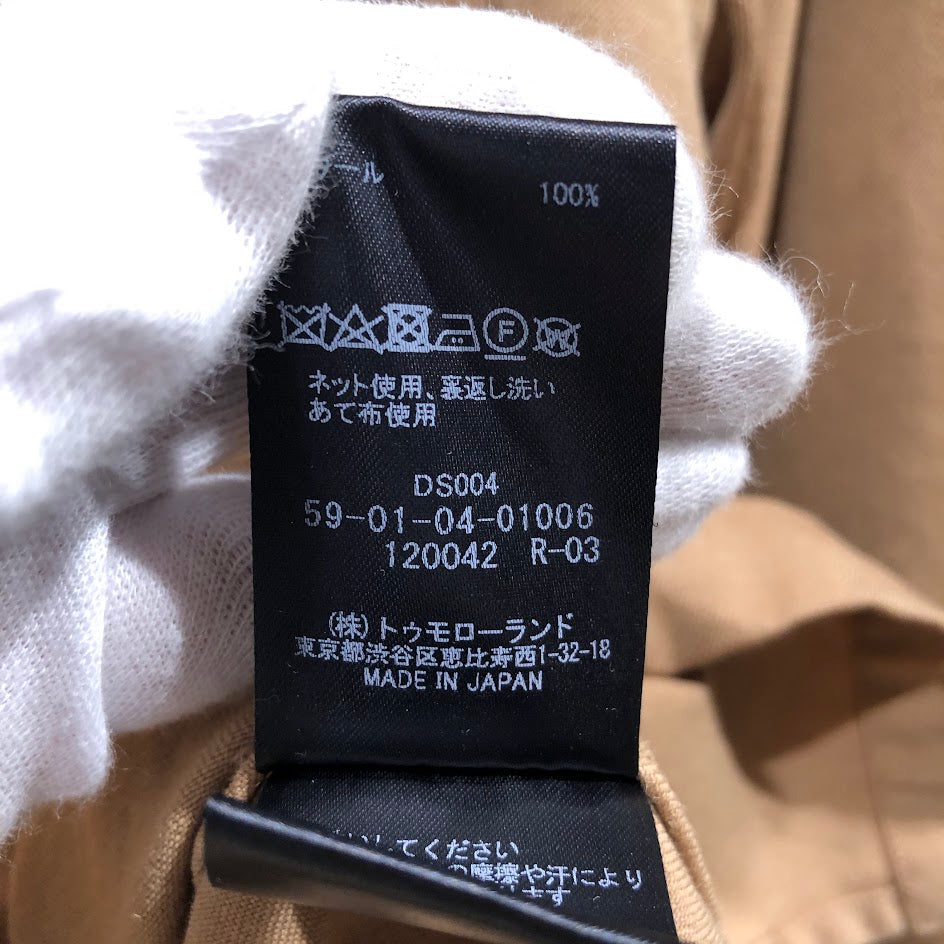 長袖シャツ 20AW ウールギャバジン ビッグシャツ S ベージュ