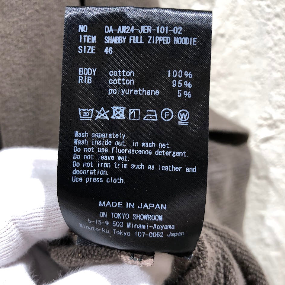 パーカー 24AW Shabby Full Zipped Hoodie