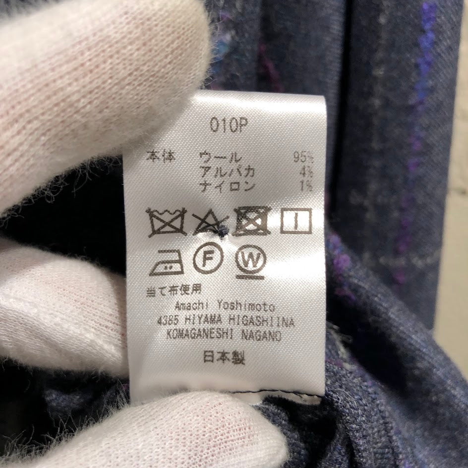 長袖シャツ 22AW Gradation Grid Shirt スタンドカラーウールシャツ