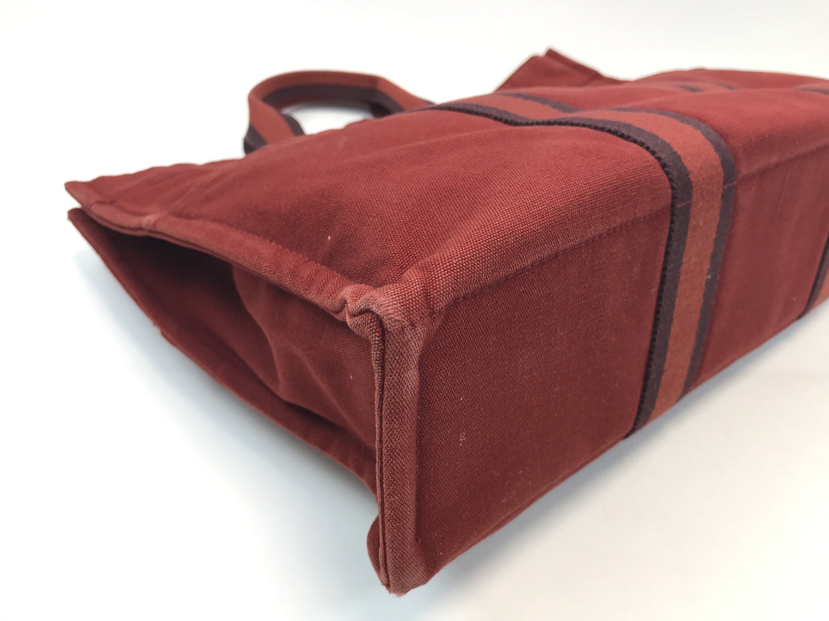 HERMES ﾌｰﾙﾄｩMM ﾄｰﾄﾊﾞｯｸﾞ ﾚｯﾄﾞ