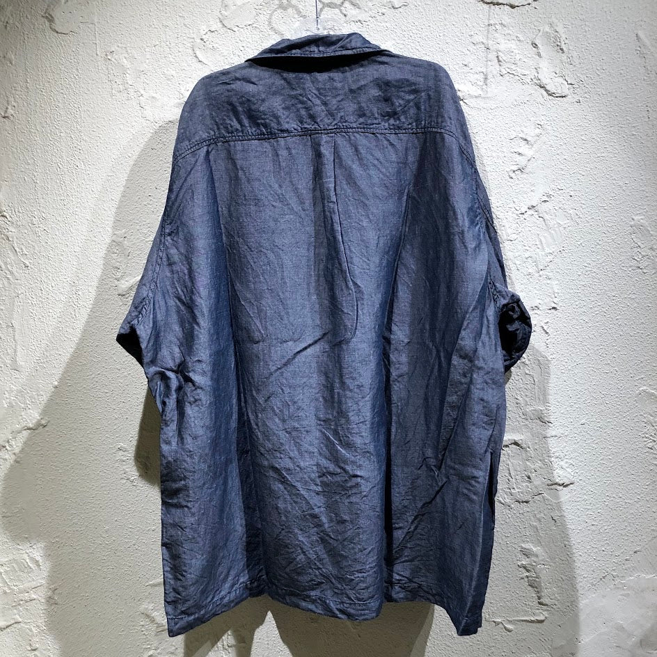 半袖シャツ Wジップ リネン半袖シャツ
