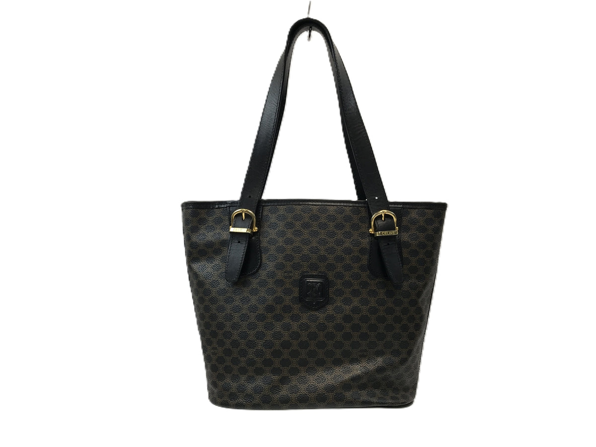 CELINE OLD ﾏｶﾀﾞﾑ柄 ﾄｰﾄﾊﾞｯｸﾞ ﾌﾞﾗｯｸ