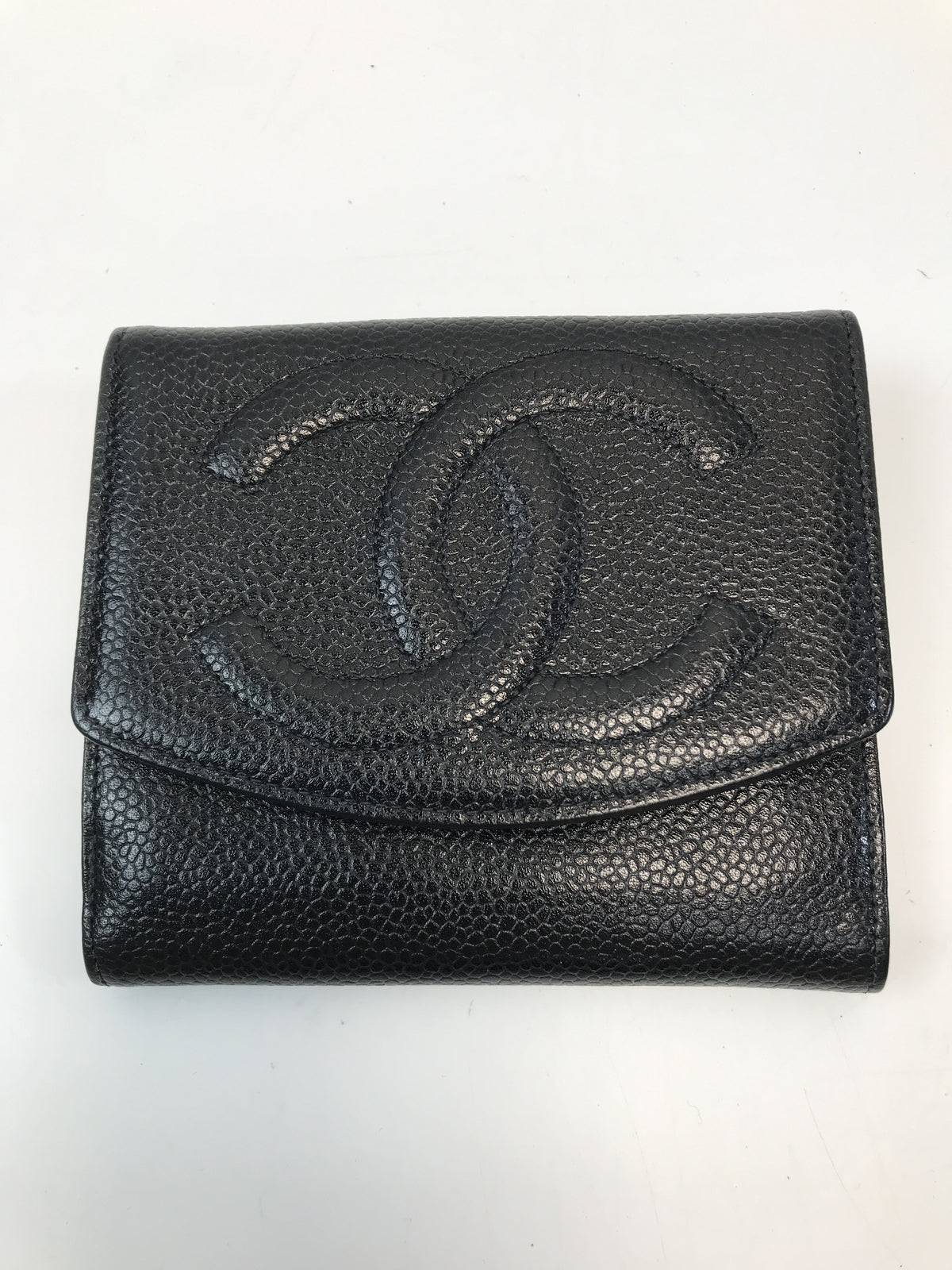 CHANEL キャビアスキン　ヴィンテージココマーク　Wホック　財布
