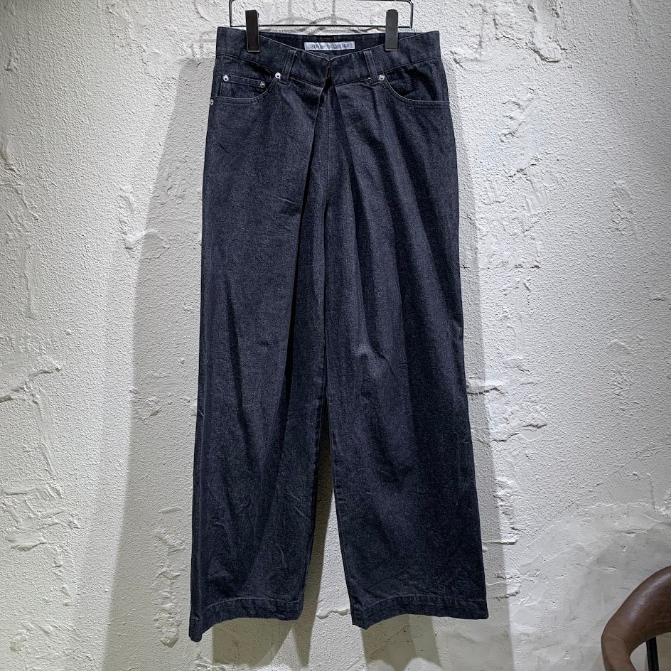 デニムパンツ RIGID DENIM WIDE PANTS 42 ブラック
