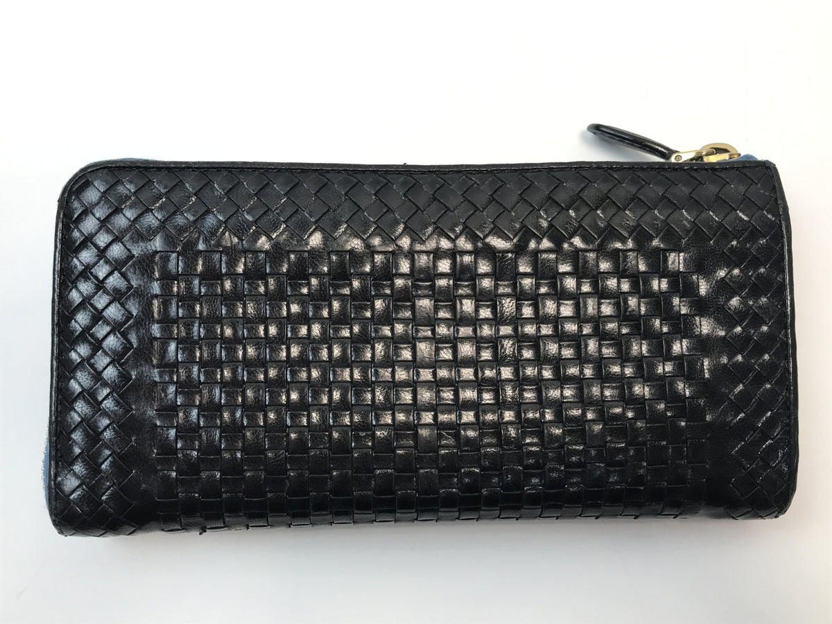 PRADA 編み込みレザー L字ファスナー 長財布 1M1183