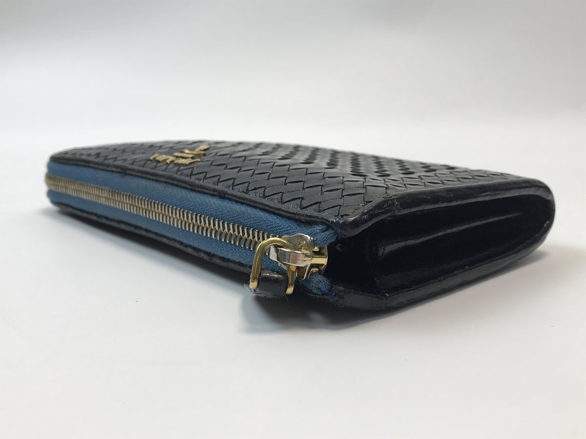 PRADA 編み込みレザー L字ファスナー 長財布 1M1183
