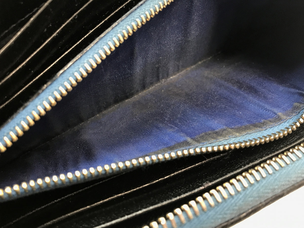 PRADA 編み込みレザー L字ファスナー 長財布 1M1183