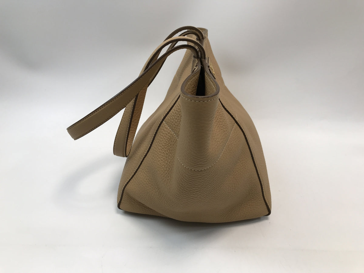 PRADA/レザー/トートバッグ/ベージュ