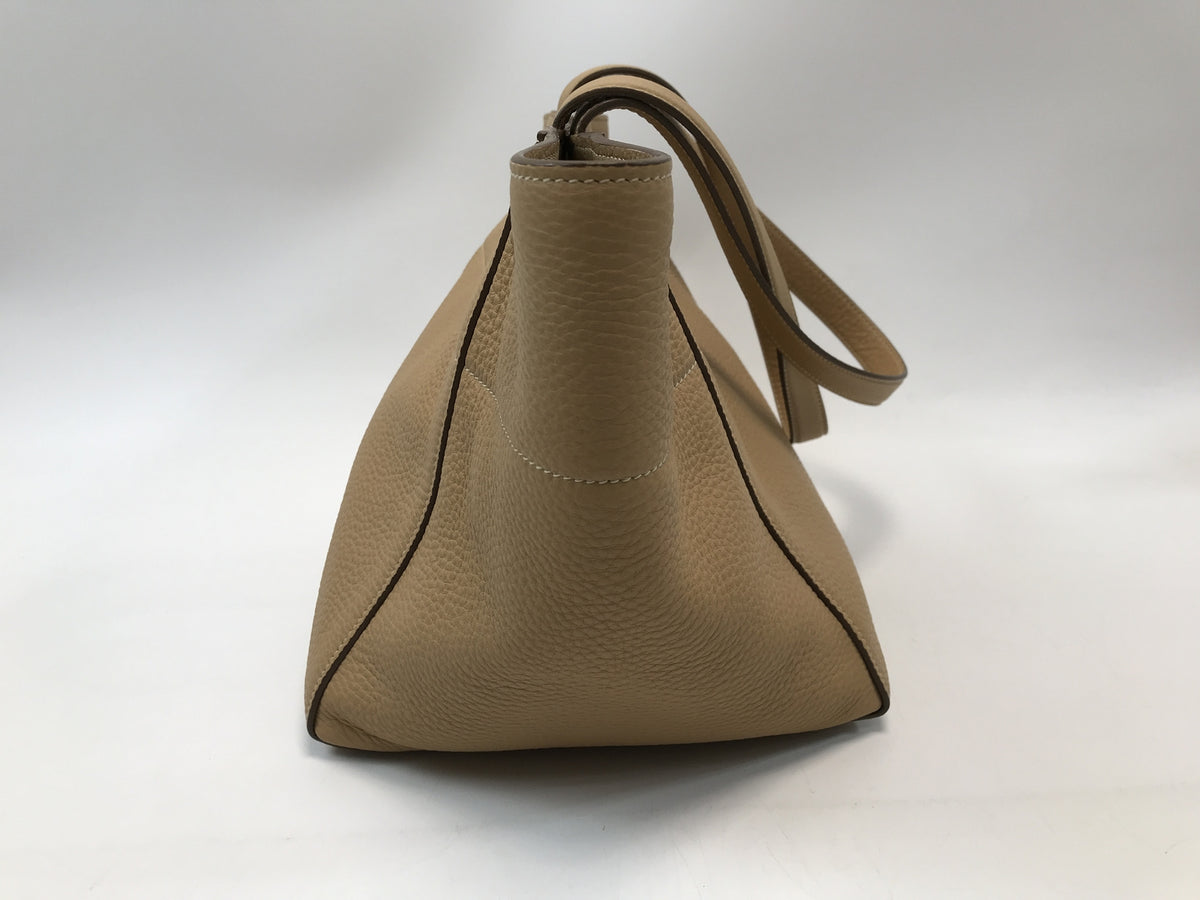 PRADA/レザー/トートバッグ/ベージュ