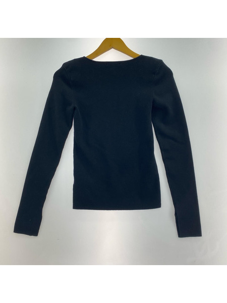CLANE SHOULDER PADS KNIT TOPS　ブラック　SIZ E 1　19106-2402[値下]