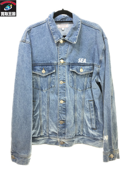 GUESS×WIND AND SEA/OVERSIZED TRIANGLE LOGO DENIM JACKET/L/ゲス ...